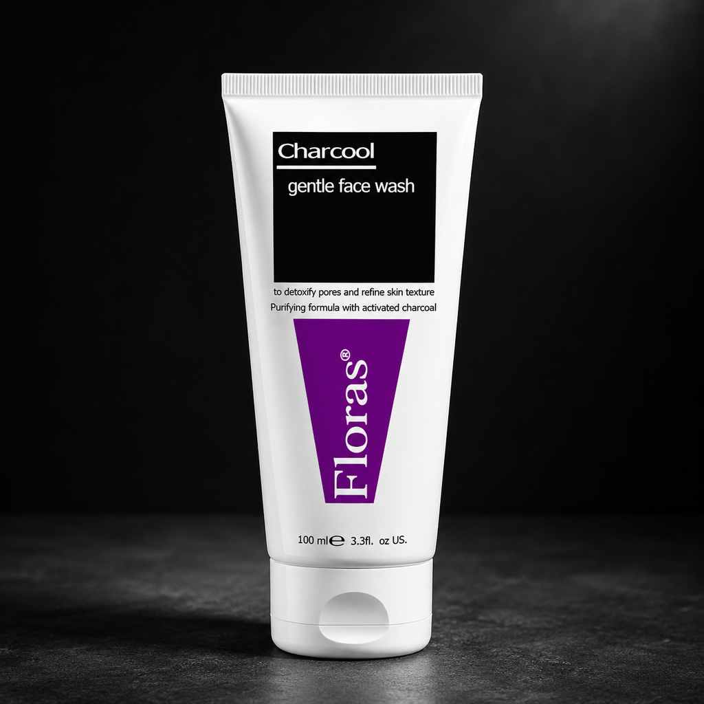 Floras Charcoal Face Wash – Deep Cleansing & Refreshing Face Wash 100ml