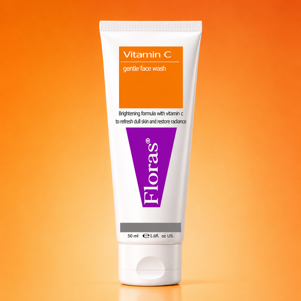 Floras Vitamin C Face Wash – Gentle Brightening & Refreshing Cleanser 50ml