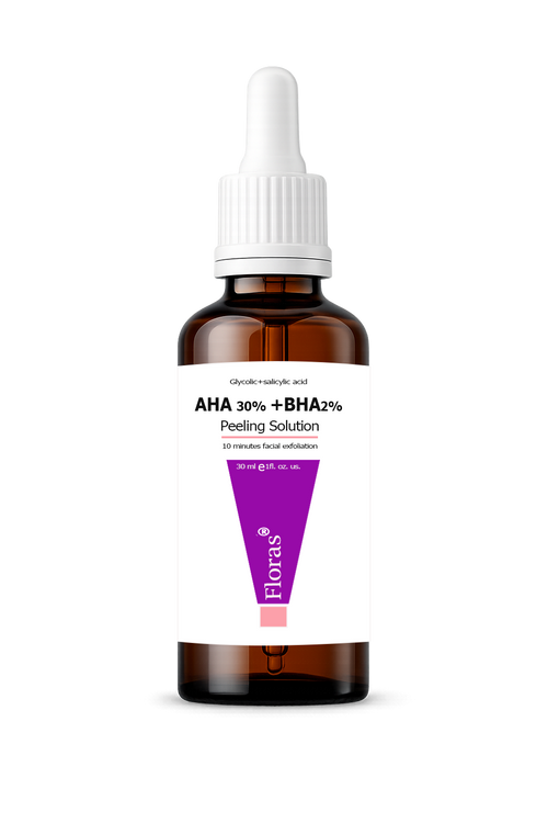 Floras AHA 30% + BHA 2% Peeling Solution – Exfoliating Skin Treatment